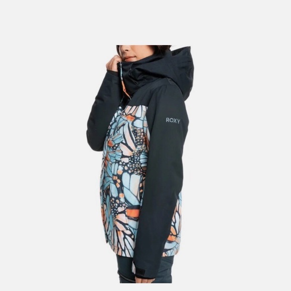 Roxy Women's Abstract Blue and Orange Ski Jacket - Picture 2 of 13